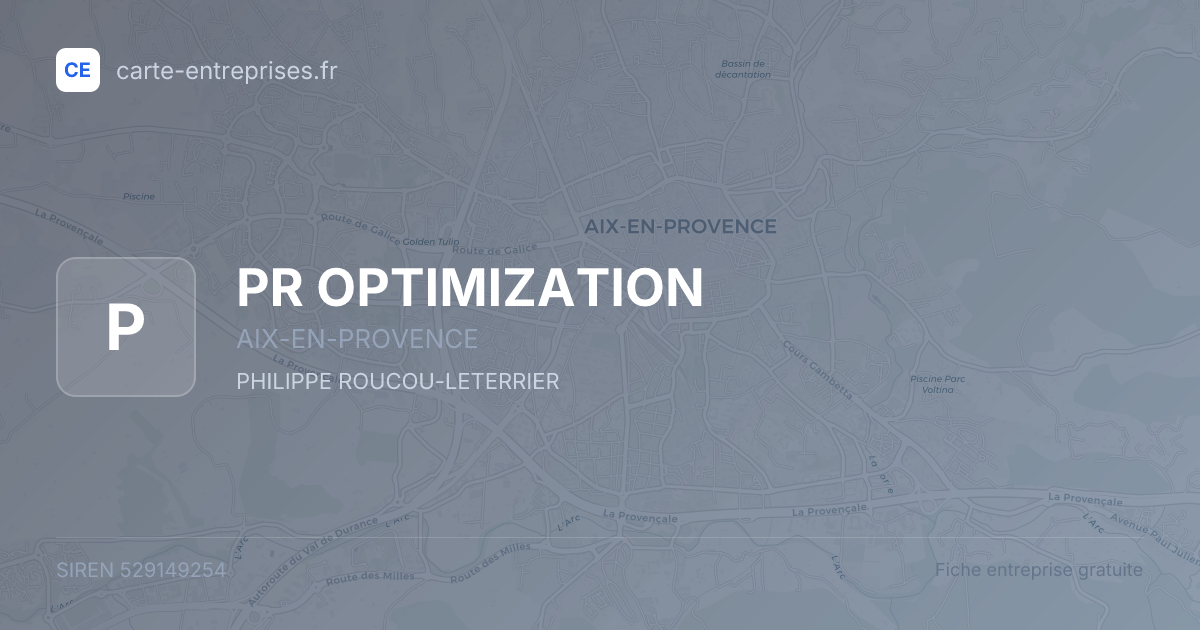 PR OPTIMIZATION — 529149254 — fiche entreprise