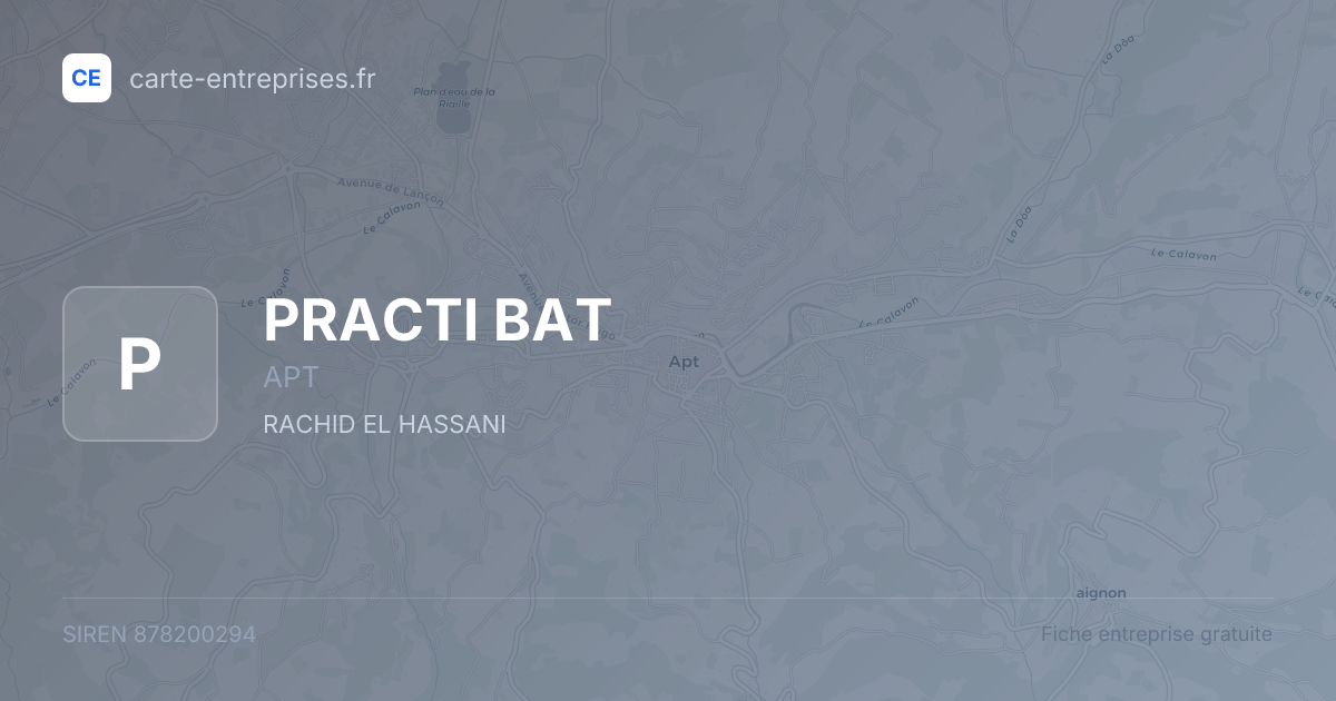 PRACTI BAT — 878200294 — fiche entreprise