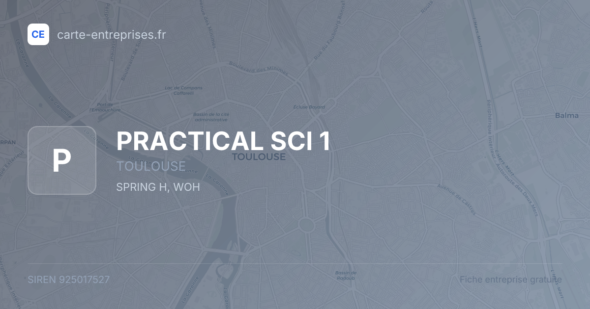 PRACTICAL SCI 1 — 925017527 — fiche entreprise