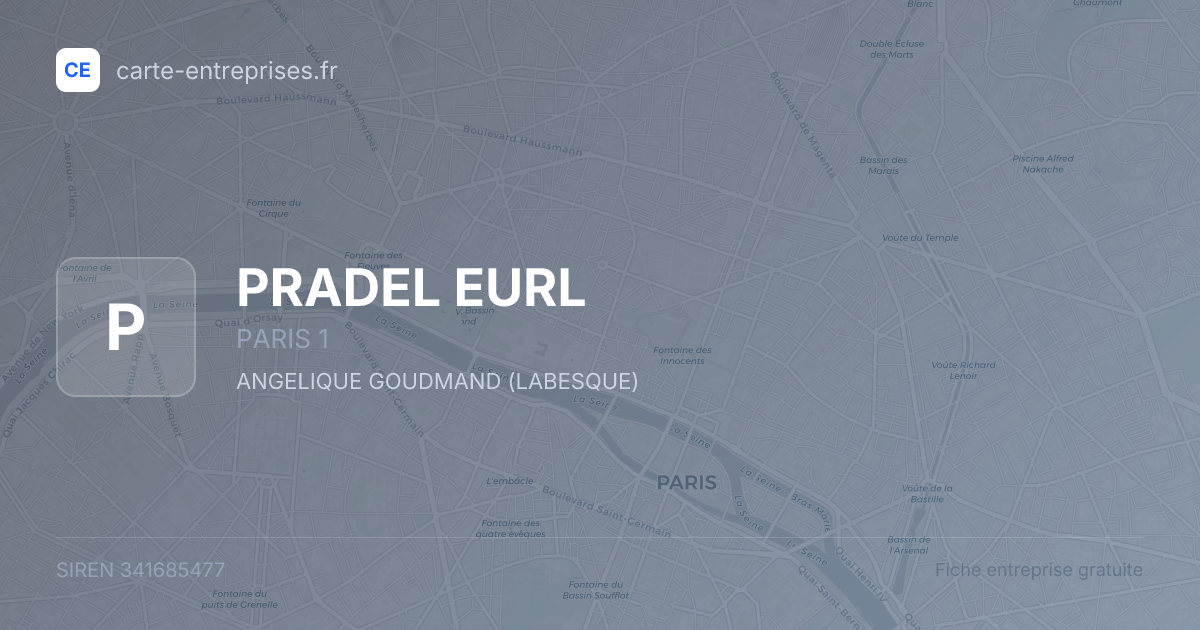 PRADEL EURL — 341685477 — fiche entreprise