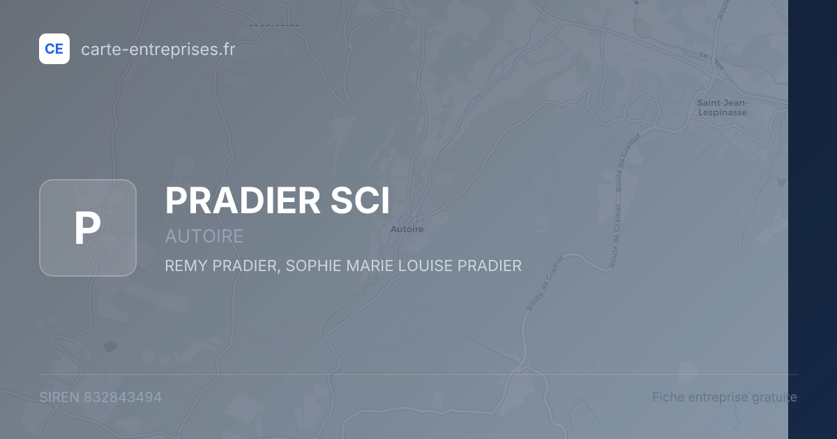 PRADIER SCI — 832843494 — fiche entreprise