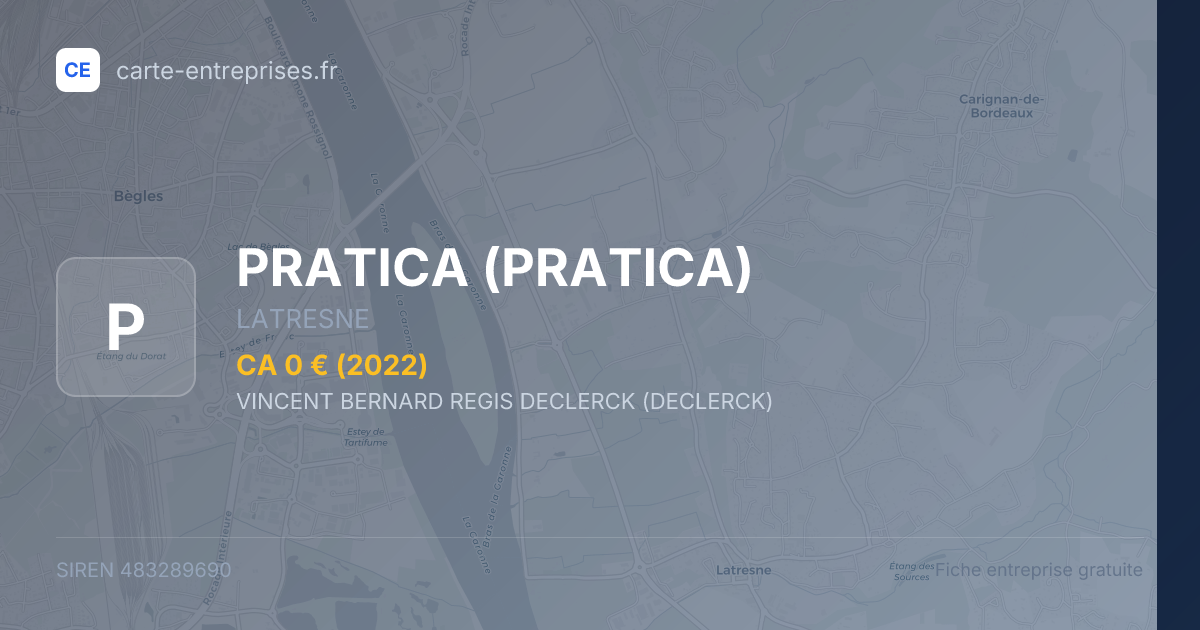 PRATICA — 483289690 — fiche entreprise