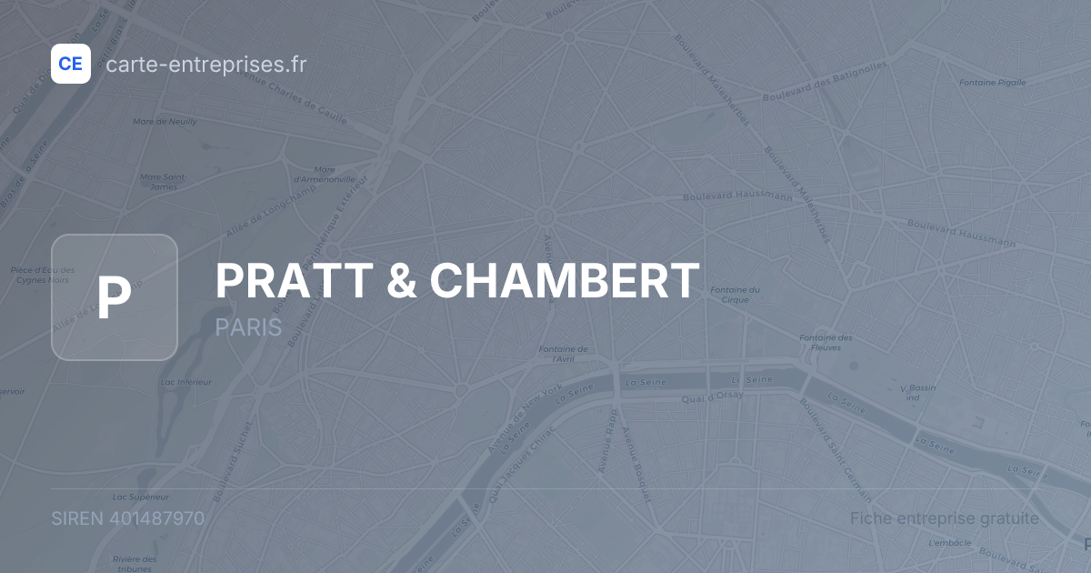 PRATT & CHAMBERT — 401487970 — fiche entreprise