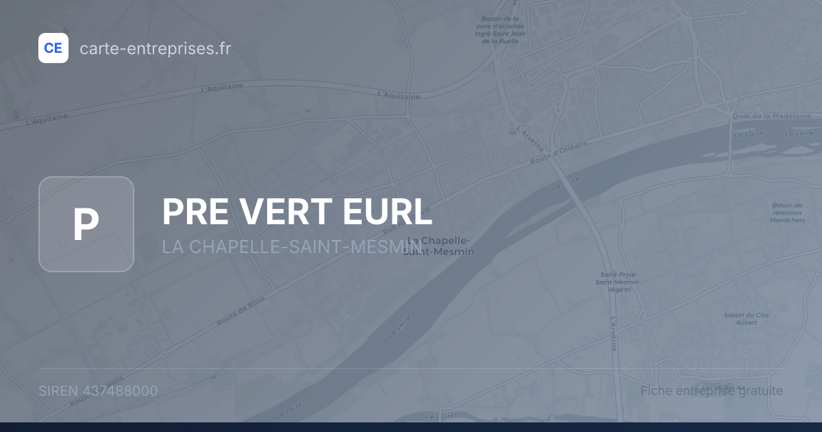 PRE VERT EURL — 437488000 — fiche entreprise
