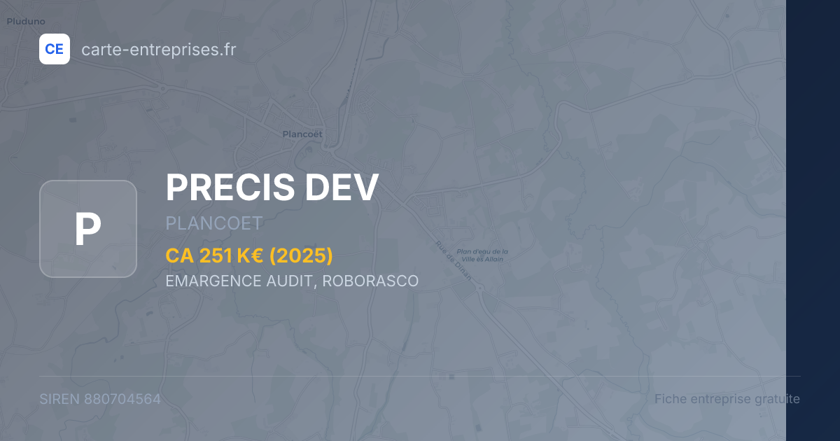 PRECIS DEV — 880704564 — fiche entreprise