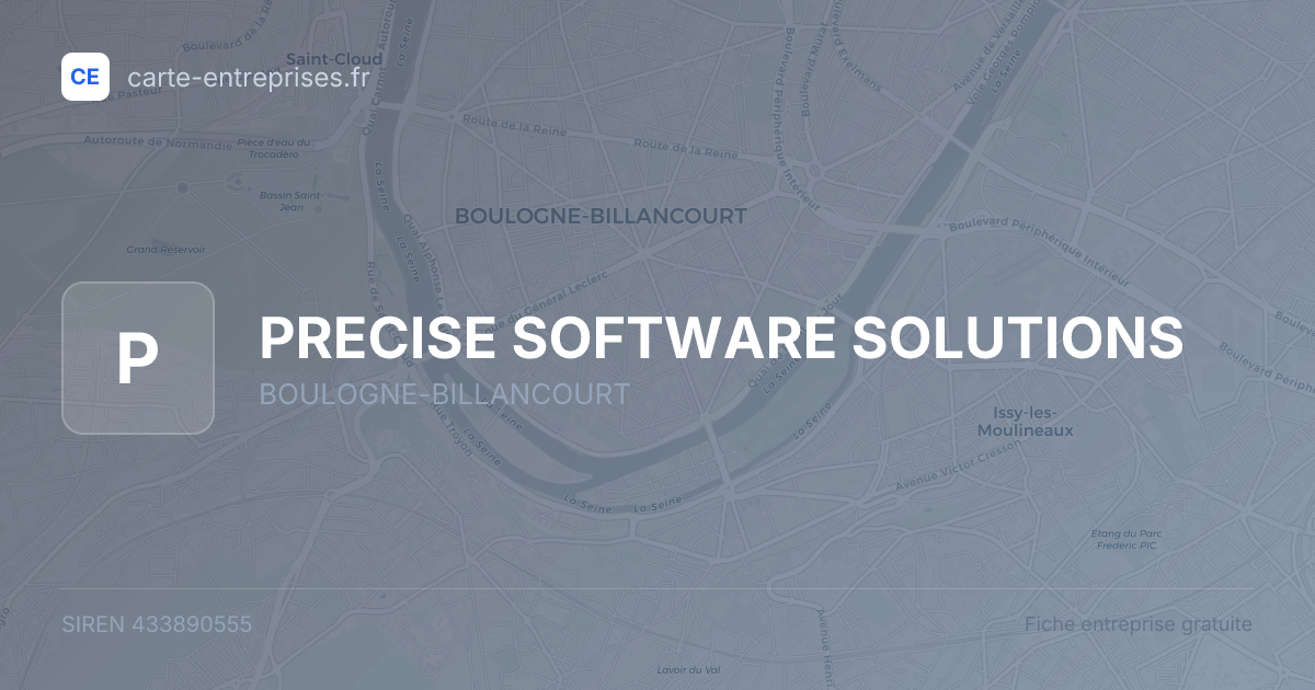 PRECISE SOFTWARE SOLUTIONS — 433890555 — fiche entreprise