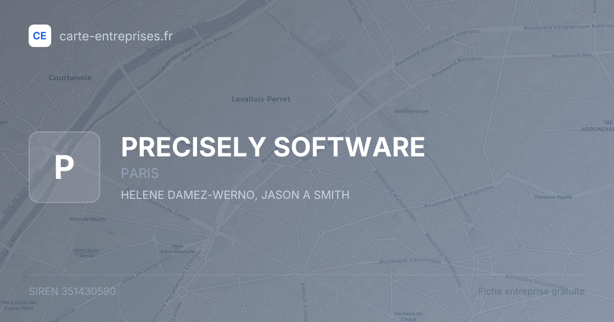 PRECISELY SOFTWARE — 351430590 — fiche entreprise