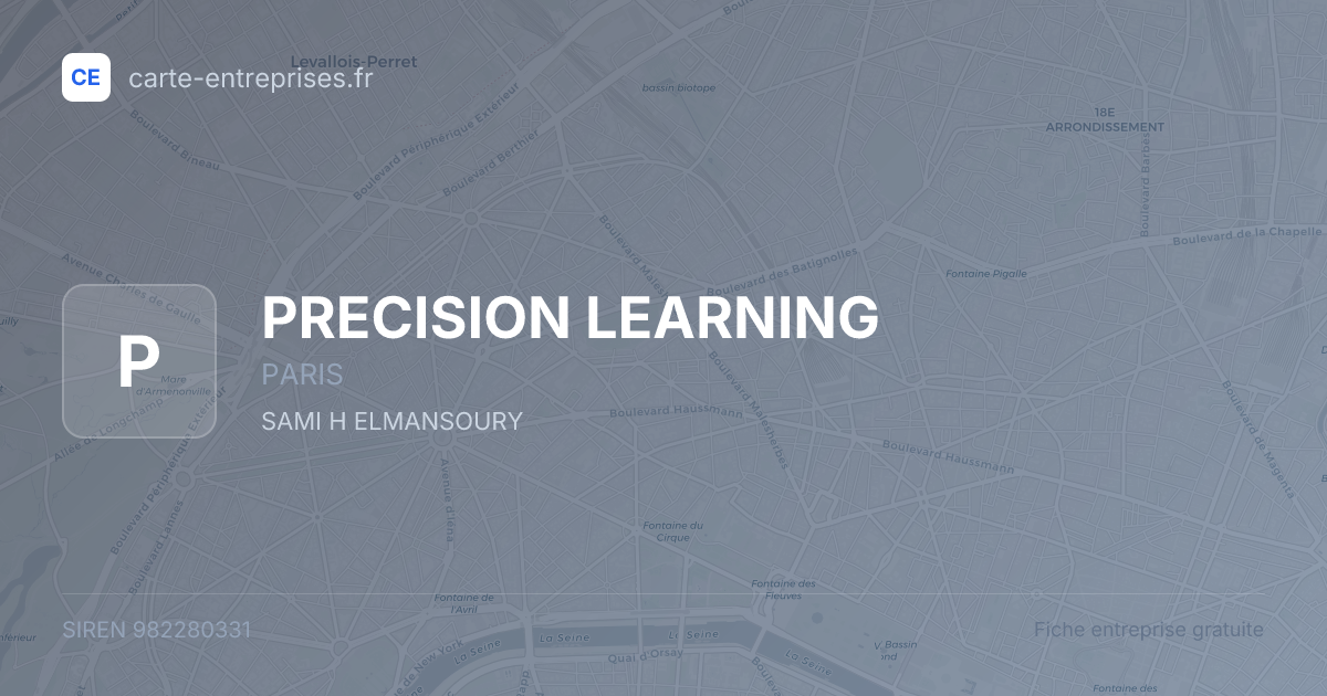 PRECISION LEARNING — 982280331 — fiche entreprise