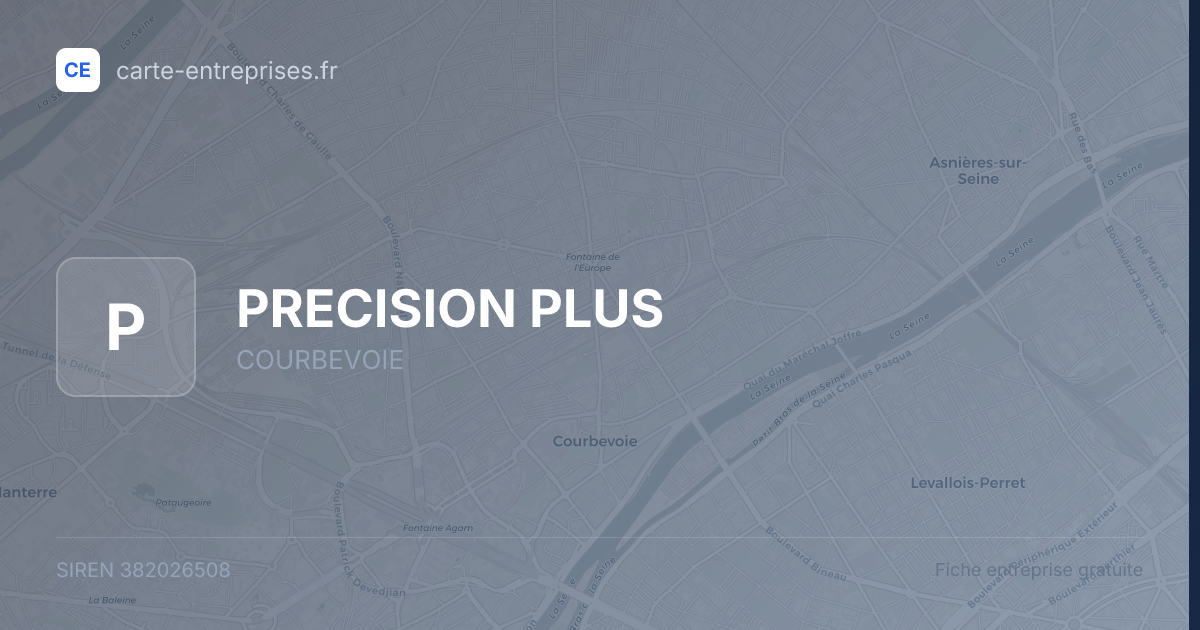 PRECISION PLUS — 382026508 — fiche entreprise