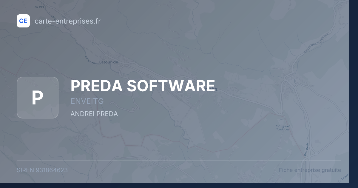 PREDA SOFTWARE — 931864623 — fiche entreprise
