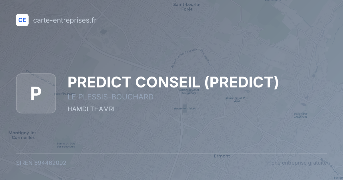 PREDICT CONSEIL (PREDICT) — 894462092 — fiche entreprise