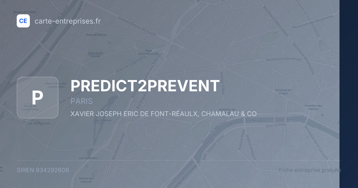 PREDICT2PREVENT — 934292608 — fiche entreprise