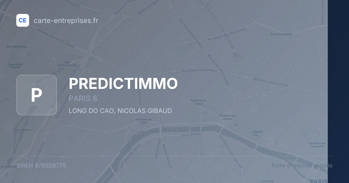 PREDICTIMMO — 878928779 — fiche entreprise