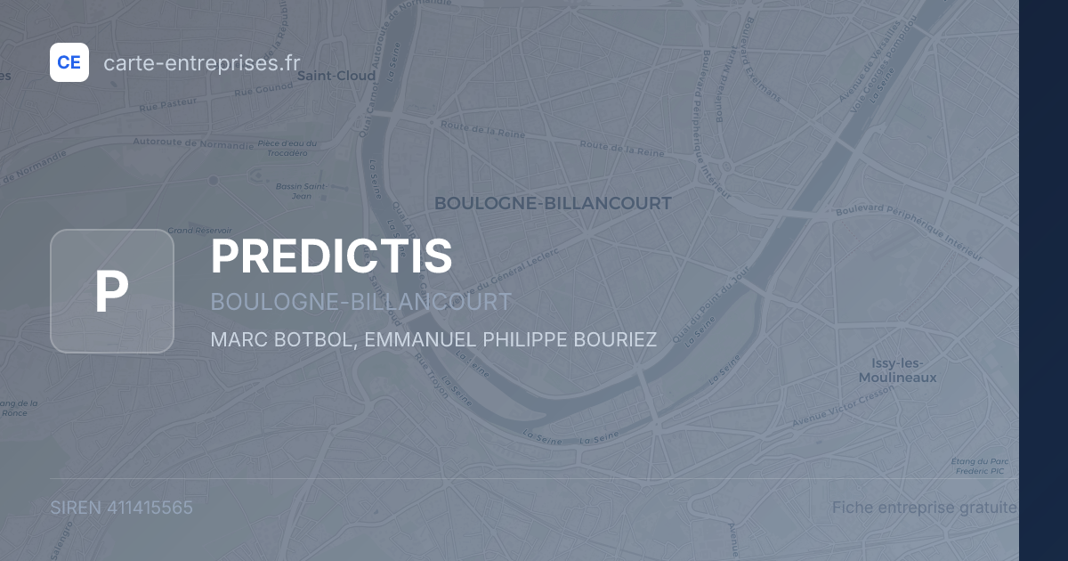 PREDICTIS — 411415565 — fiche entreprise