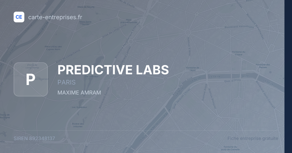 PREDICTIVE LABS — 892348137 — fiche entreprise