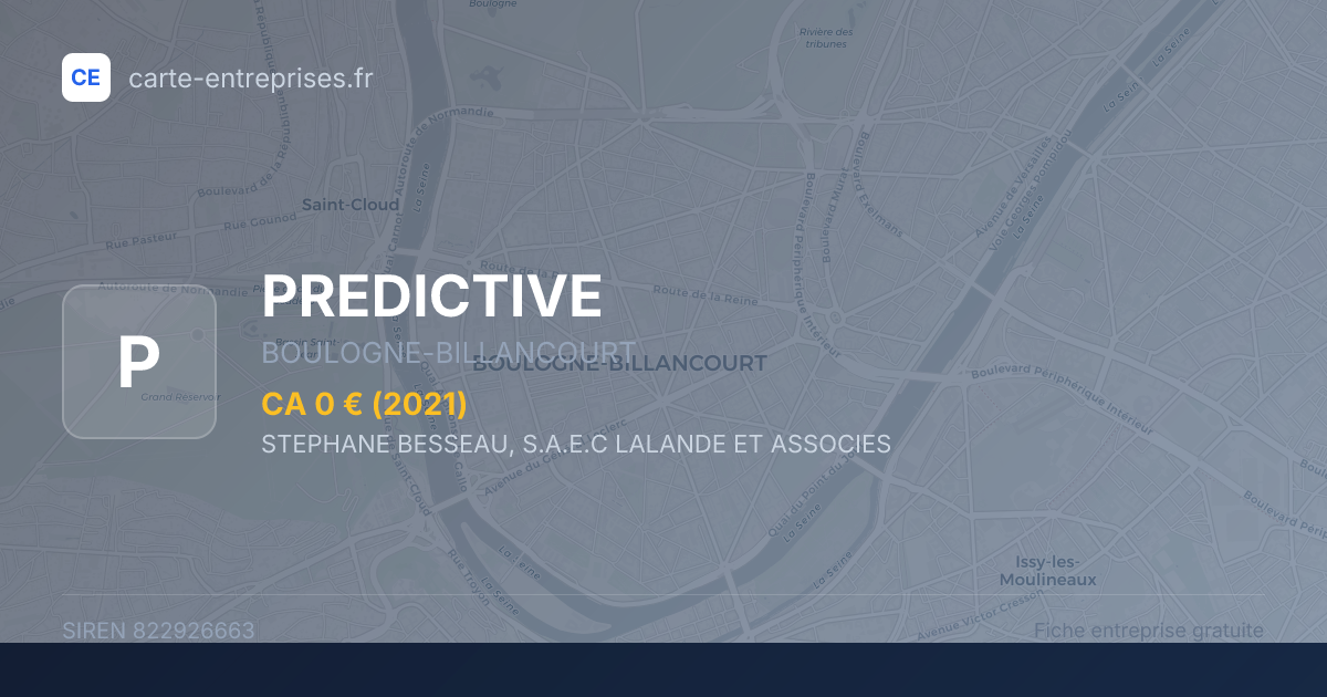PREDICTIVE — 822926663 — fiche entreprise