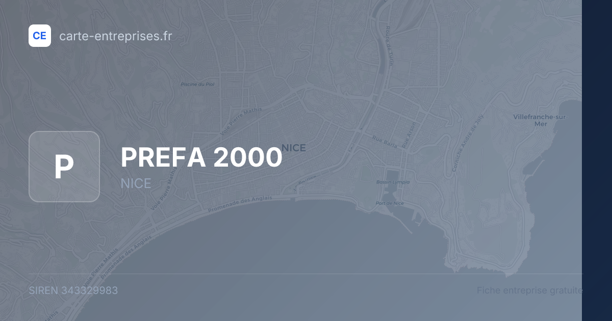 PREFA 2000 — 343329983 — fiche entreprise