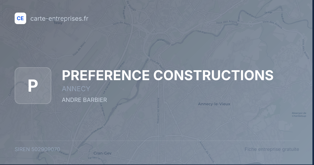 PREFERENCE CONSTRUCTIONS — 502909070 — fiche entreprise