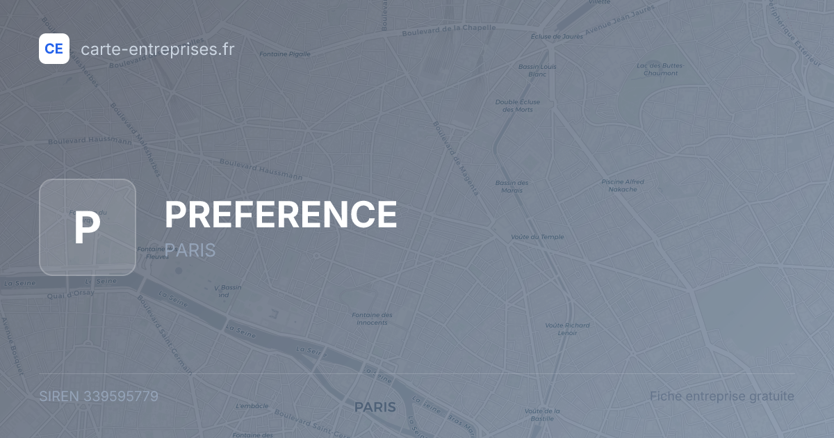 PREFERENCE — 339595779 — fiche entreprise