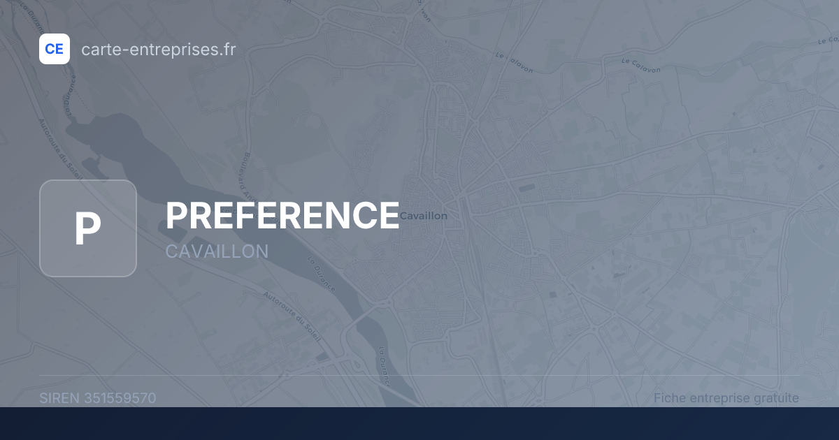 PREFERENCE — 351559570 — fiche entreprise