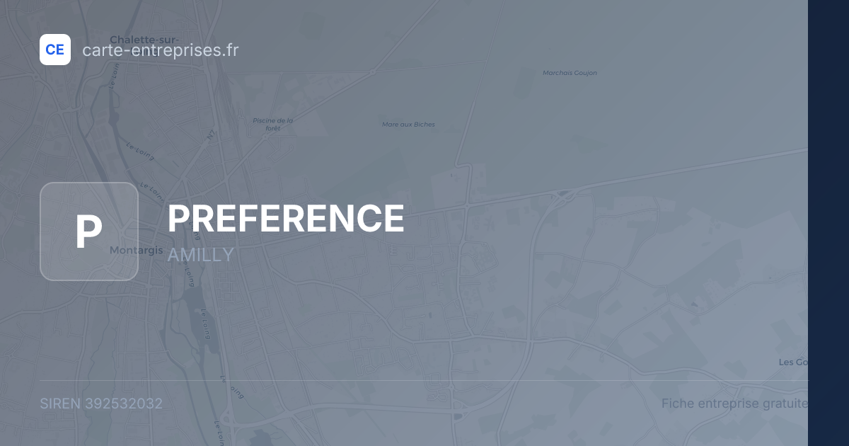 PREFERENCE — 392532032 — fiche entreprise