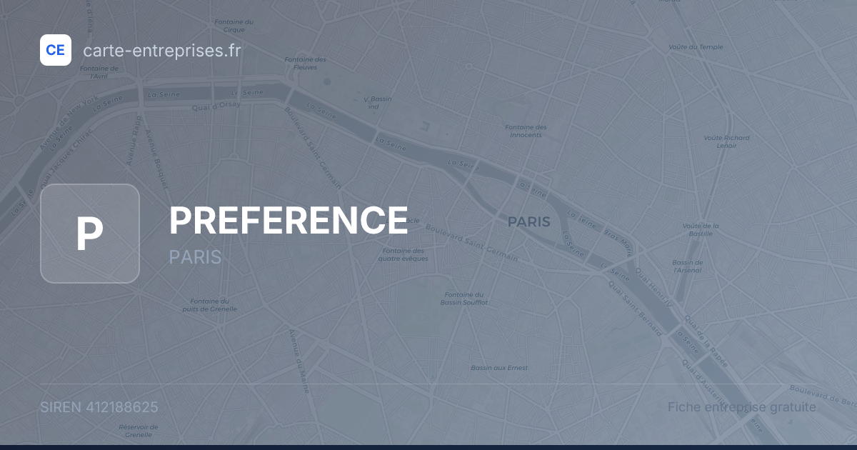 PREFERENCE — 412188625 — fiche entreprise