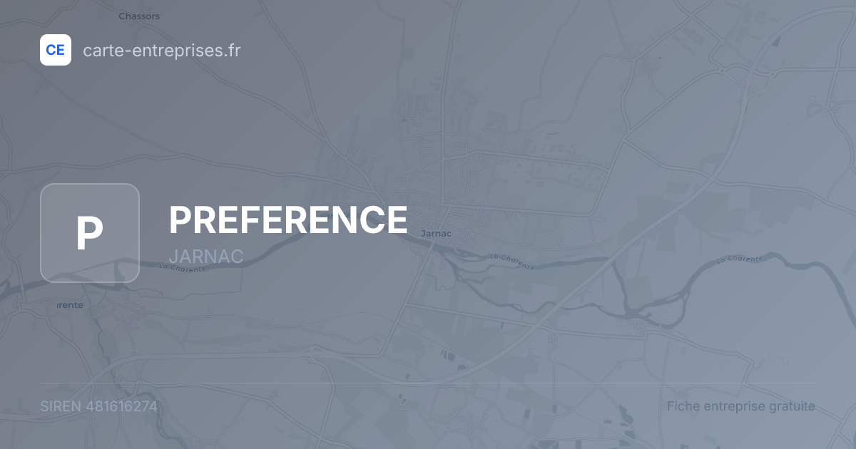 PREFERENCE — 481616274 — fiche entreprise