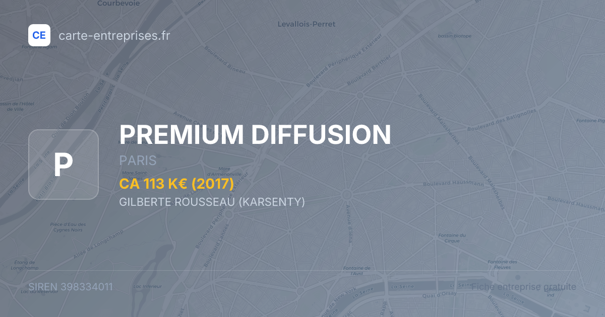 PREMIUM DIFFUSION — 398334011 — fiche entreprise
