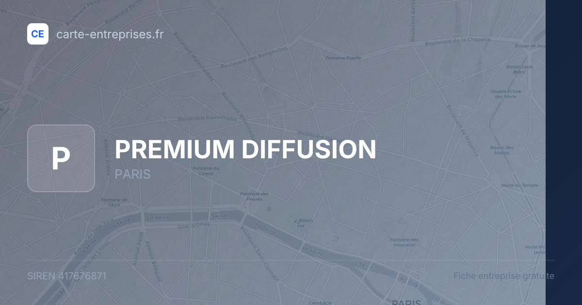 PREMIUM DIFFUSION — 417676871 — fiche entreprise