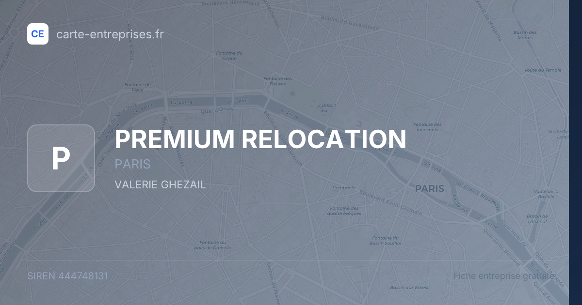 PREMIUM RELOCATION — 444748131 — fiche entreprise