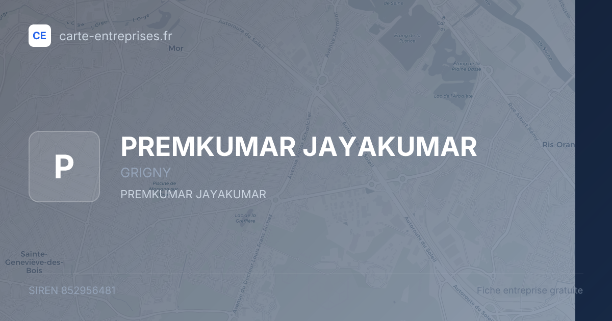 PREMKUMAR JAYAKUMAR — 852956481 — fiche entreprise
