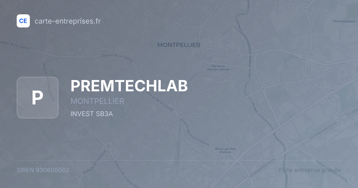 PREMTECHLAB — 930608062 — fiche entreprise