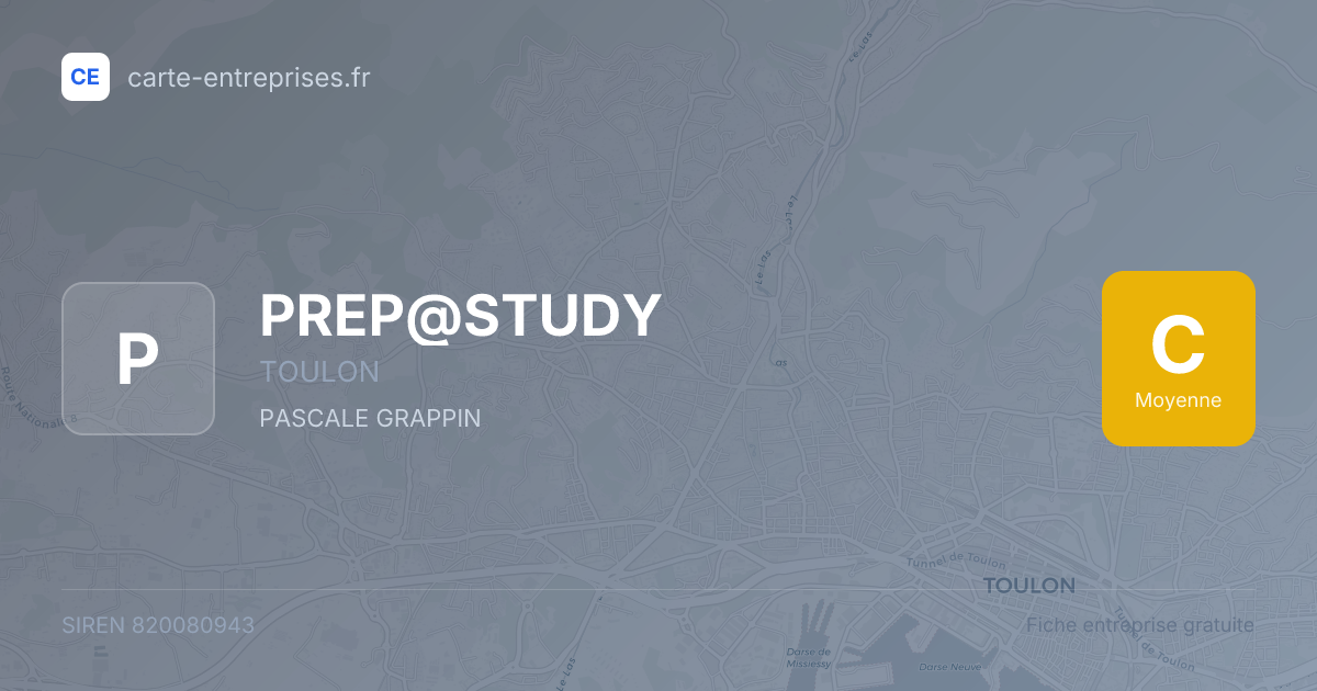 PREP@STUDY — 820080943 — fiche entreprise