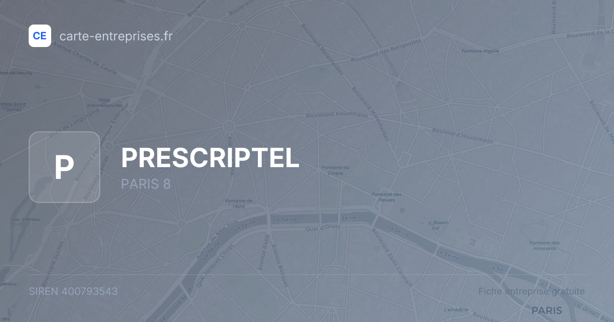 PRESCRIPTEL — 400793543 — fiche entreprise