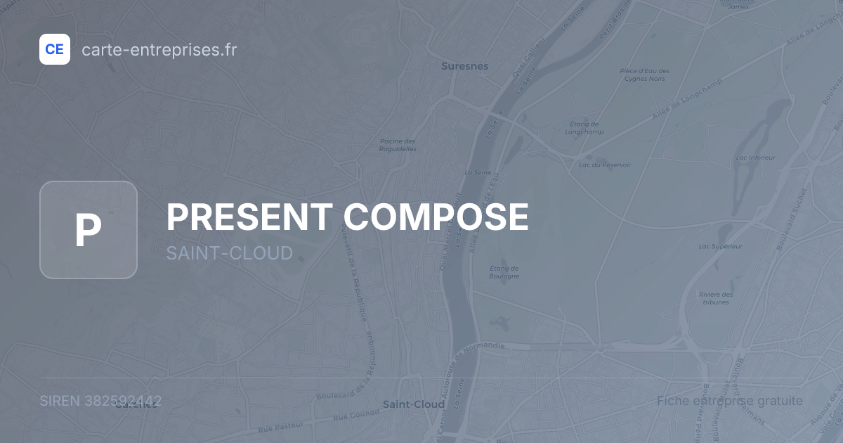 PRESENT COMPOSE — 382592442 — fiche entreprise