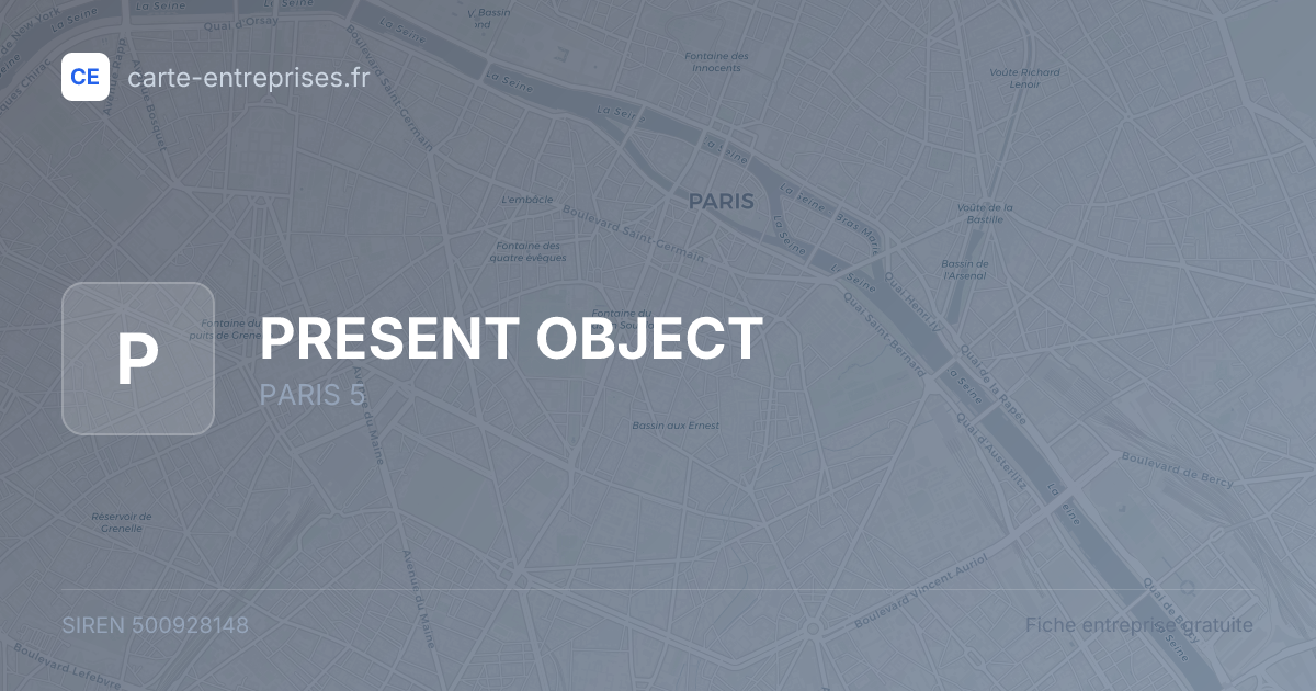 PRESENT OBJECT — 500928148 — fiche entreprise