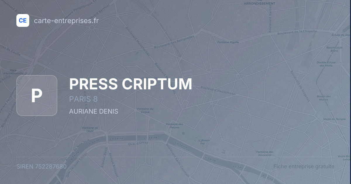 PRESS CRIPTUM — 752287680 — fiche entreprise
