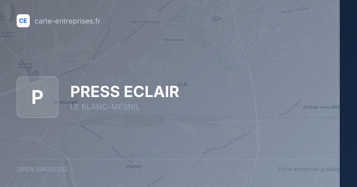 PRESS ECLAIR — 598201333 — fiche entreprise