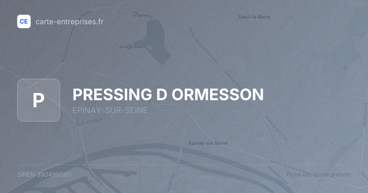 PRESSING D ORMESSON — 390499580 — fiche entreprise