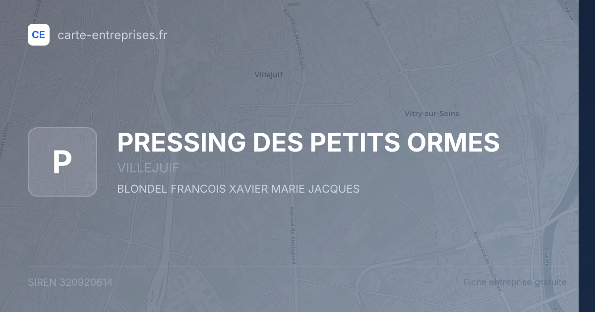 PRESSING DES PETITS ORMES — 320920614 — fiche entreprise