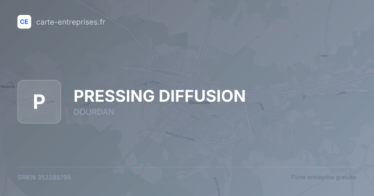 PRESSING DIFFUSION — 352285795 — fiche entreprise