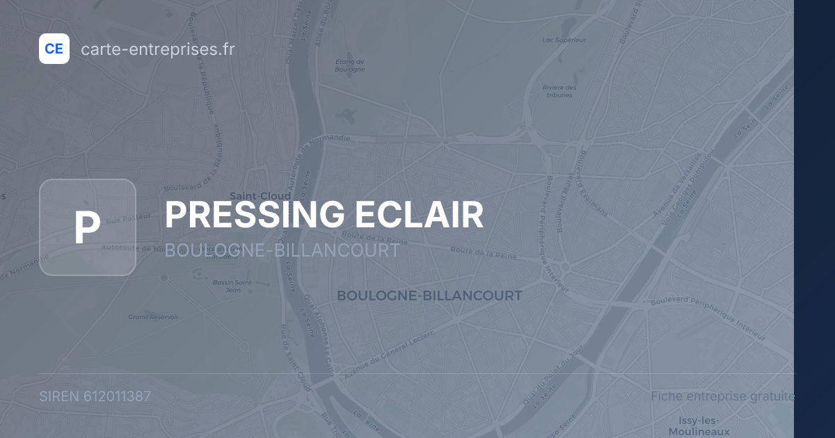 PRESSING ECLAIR — 612011387 — fiche entreprise