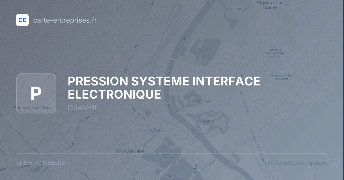 PRESSION SYSTEME INTERFACE ELECTRONIQUE — 401555008 — fiche entreprise