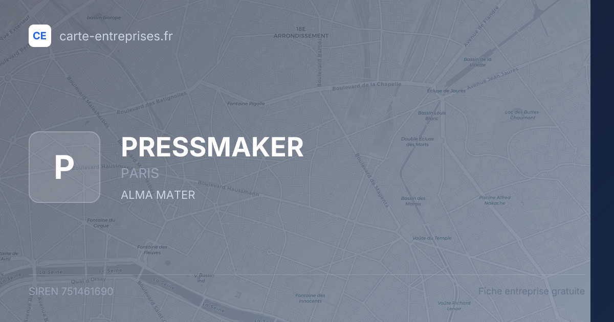 PRESSMAKER — 751461690 — fiche entreprise
