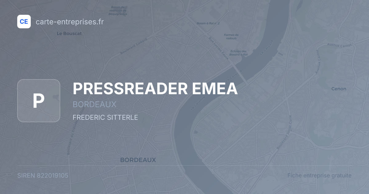 PRESSREADER EMEA — 822019105 — fiche entreprise