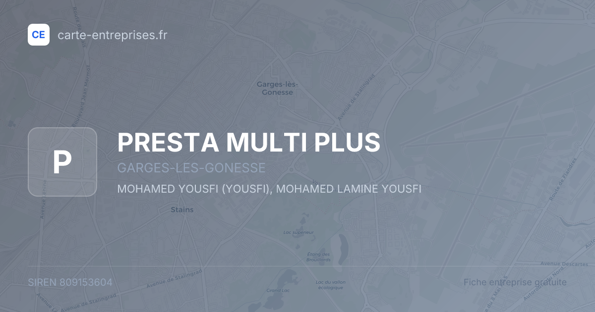 PRESTA MULTI PLUS — 809153604 — fiche entreprise