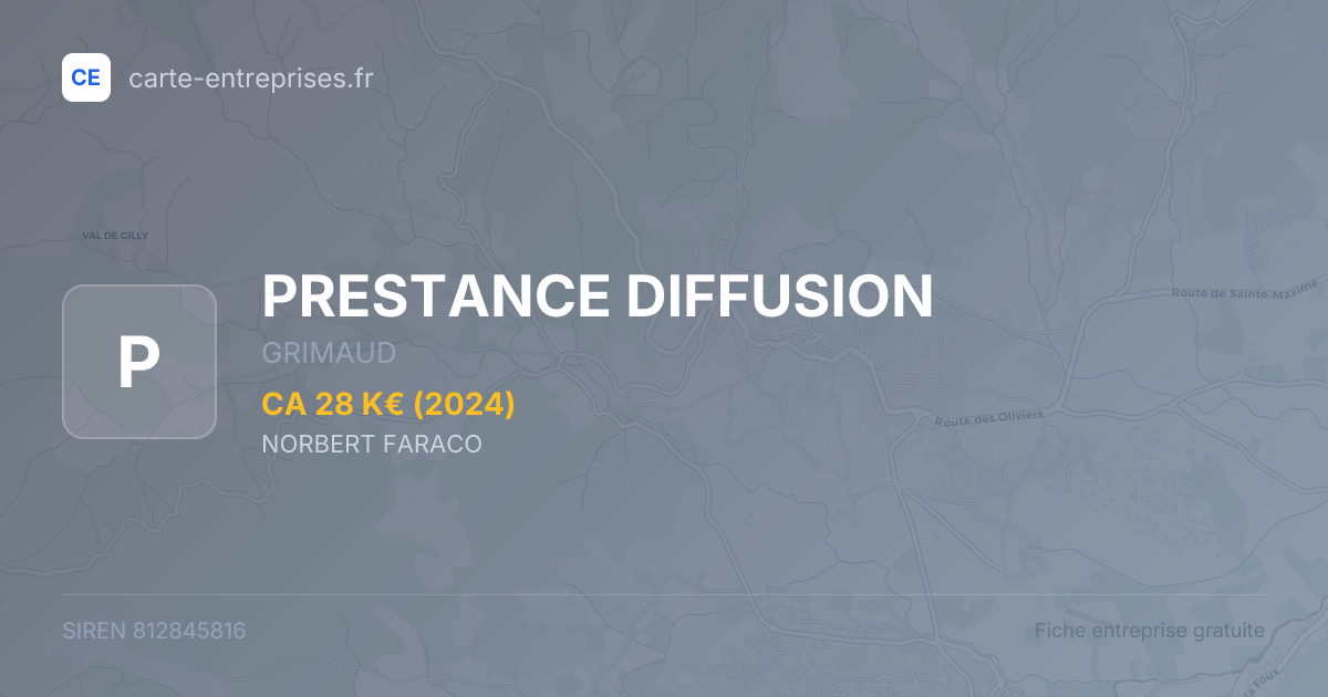 PRESTANCE DIFFUSION — 812845816 — fiche entreprise