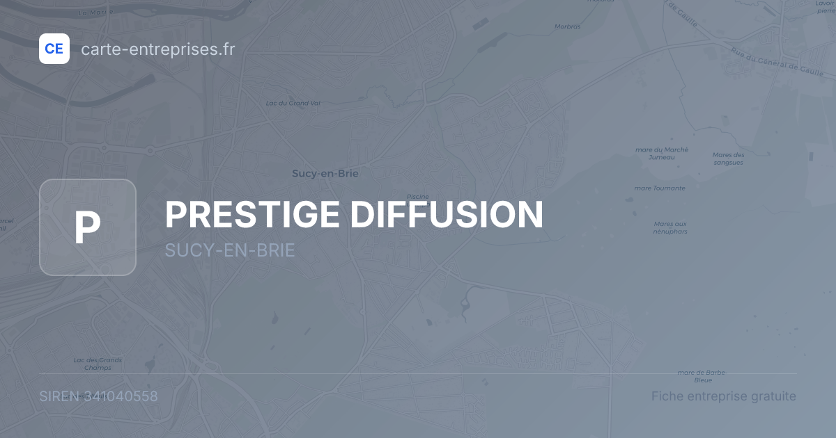 PRESTIGE DIFFUSION — 341040558 — fiche entreprise
