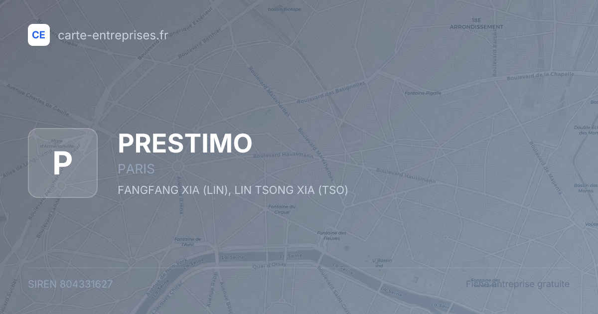PRESTIMO — 804331627 — fiche entreprise