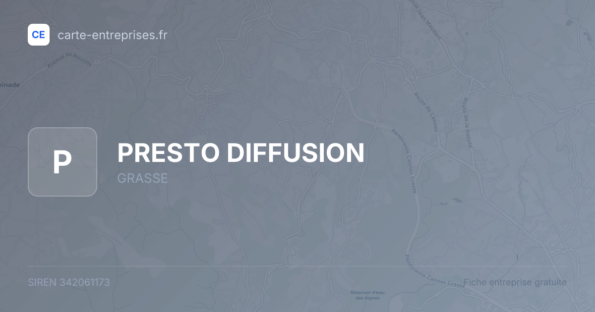 PRESTO DIFFUSION — 342061173 — fiche entreprise